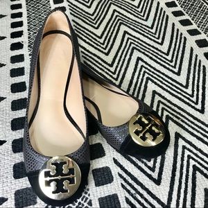✨EUC Tory Burch Reva Lizard Print Ballet Flats 7.5